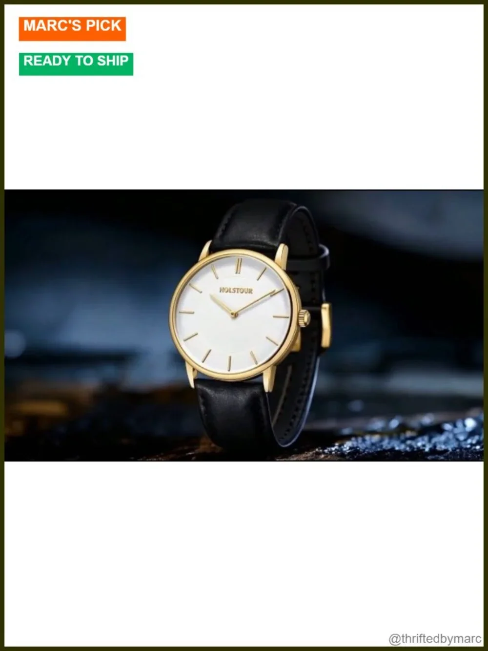 Minimalist Analog Quartz Wrist Watch with Leather Strap, 40mm Case